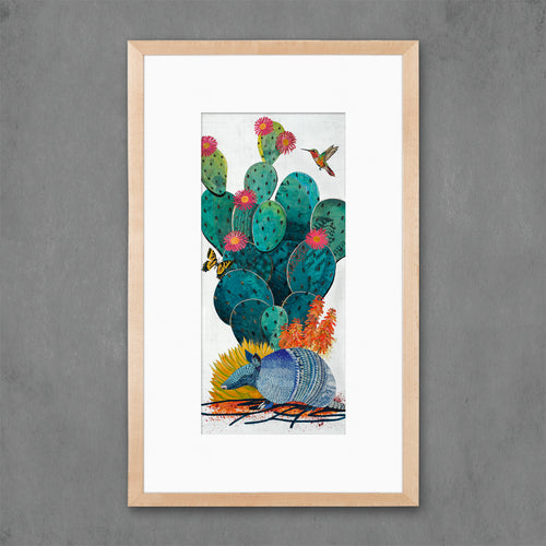 CACTUS COUNTRY (ARMADILLO) limited edition paper print