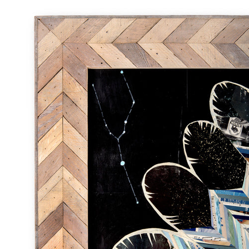 Dolan Geiman reclaimed barnwood frame in chevron style