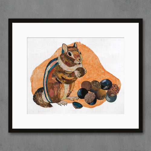 squirrel gift | a 16 x 20 art print of squirrel with acorns