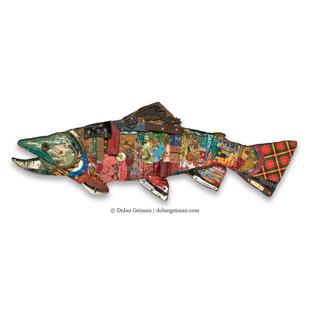 Fishing Art: Brook Trout Mixed Media Wall Sculpture | Dolan Geiman
