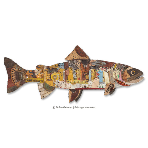 TROPHY FISH (CUTTHROAT TROUT) original mixed media wall sculpture
