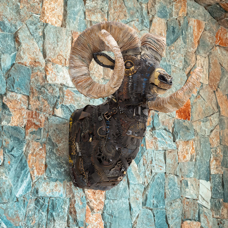 ROCKY MOUNTAIN BIG HORN SHEEP original faux taxidermy sculpture