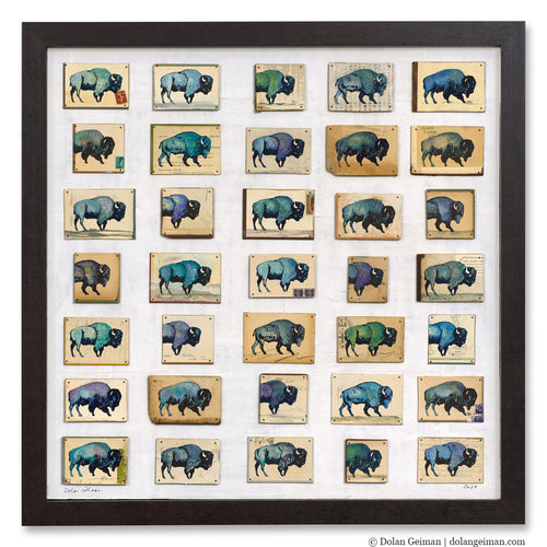 Modern bison herd art by Denver artist Dolan Geiman.