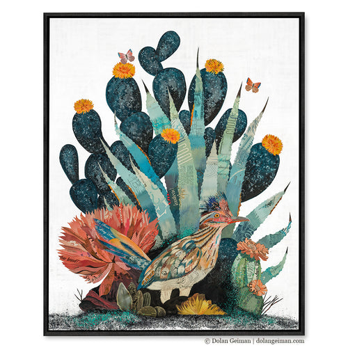 BAJA BACKCOUNTRY (ROADRUNNER) canvas art print with float frame