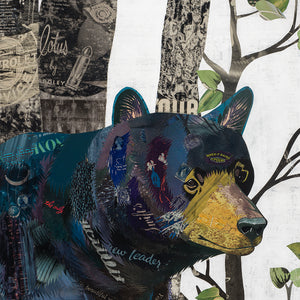 thumbnail for MIDNIGHT FOREST (BEAR) original paper collage