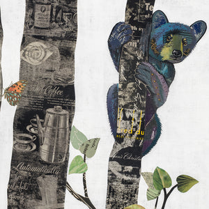 thumbnail for MIDNIGHT FOREST (BEAR) original paper collage