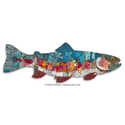 TROPHY FISH (RAINBOW TROUT) original mixed media wall sculpture