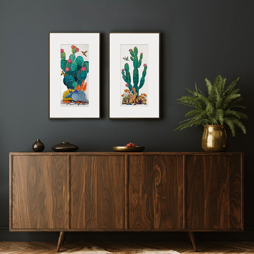 CACTUS COUNTRY (JACKRABBITS) limited edition paper print - Room view