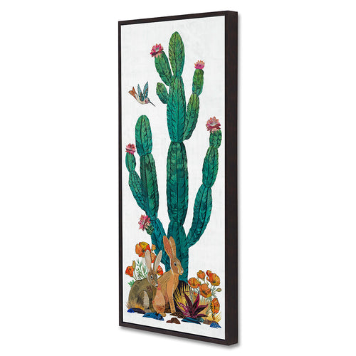 CACTUS COUNTRY (JACKRABBITS) canvas art print with float frame - Side view