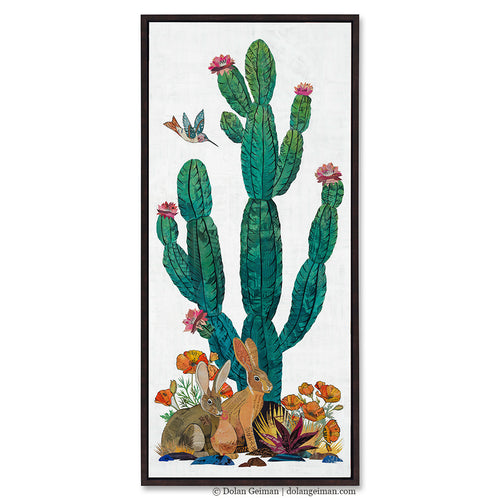 CACTUS COUNTRY (JACKRABBITS) canvas art print with float frame