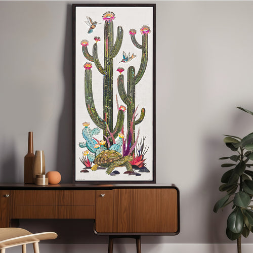 CACTUS COUNTRY (TORTOISE) canvas art print with float frame
