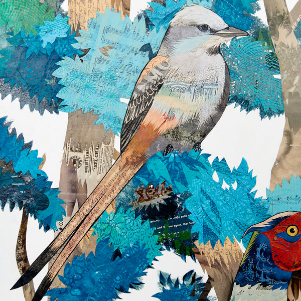 CUSTOM BIRD COLLAGE original paper collage