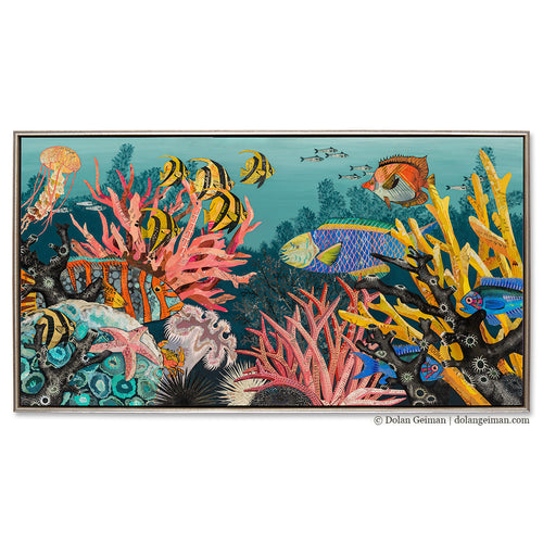 CORAL REEF canvas print with float frame