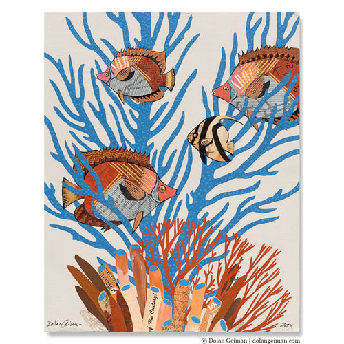 CORAL REEF I (small work) original paper collage