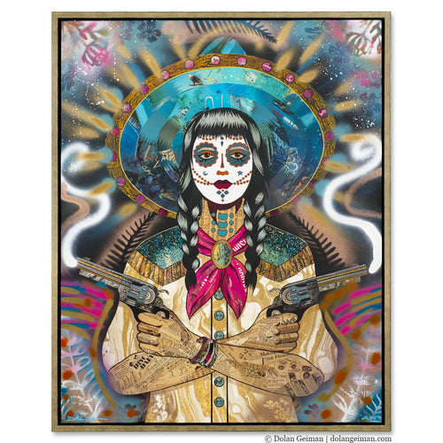 EMBELLISHED FOOL'S GOLD (MIDNIGHT) canvas print with float frame