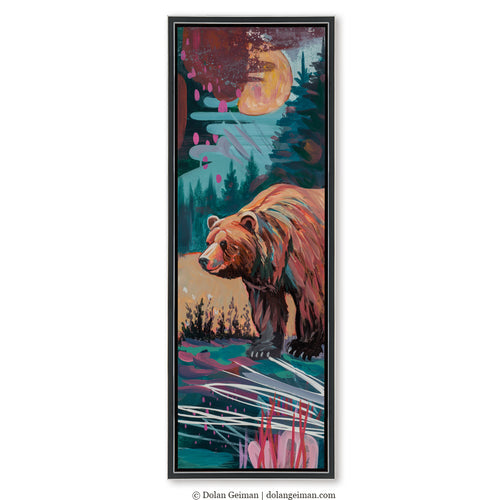 Western collage art of a grizzly bear by Denver artist Dolan Geiman.