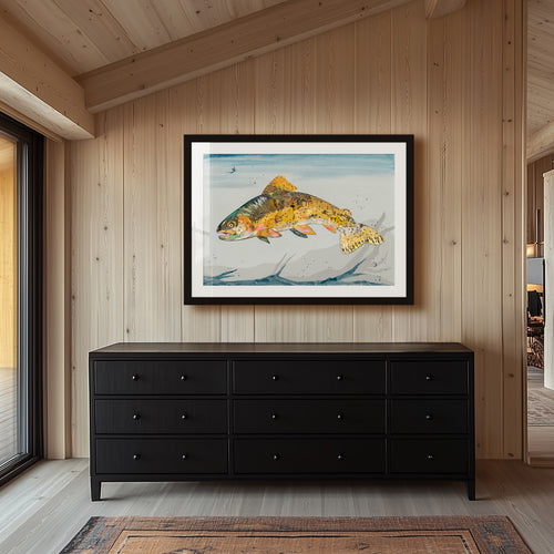 HIGH AND DRY CUTTHROAT TROUT limited edition paper print