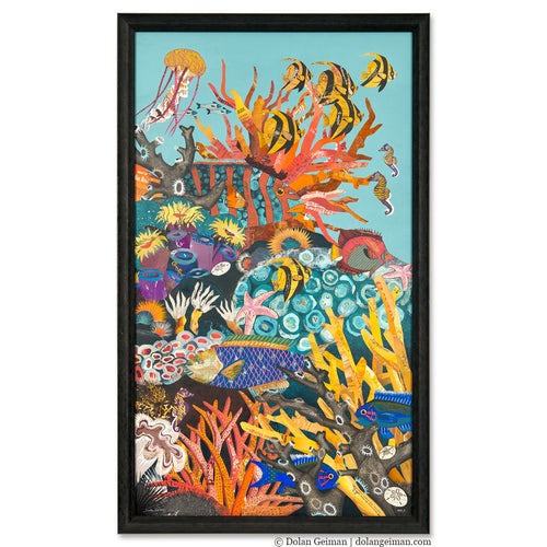 CUSTOM CORAL REEF original paper collage