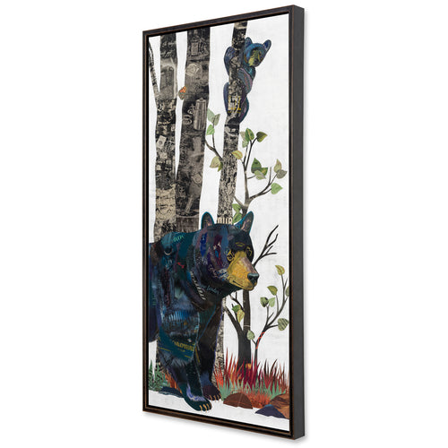 MIDNIGHT FOREST BEAR canvas art print with float frame