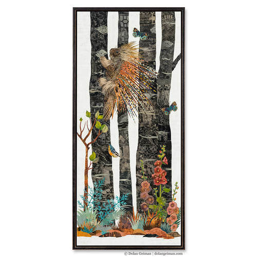 MIDNIGHT FOREST PORCUPINE canvas art print with float frame