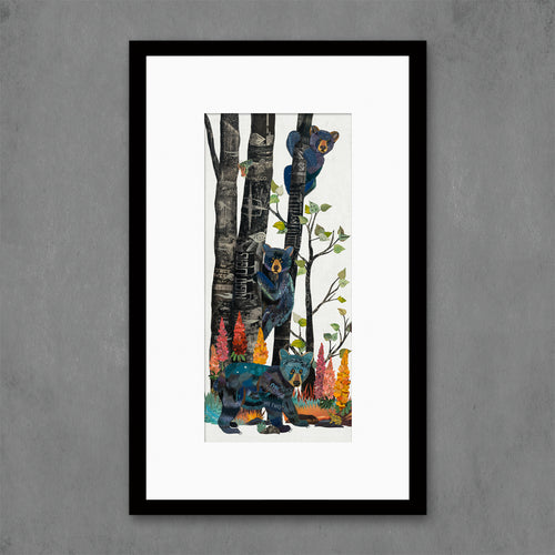 MIDNIGHT FOREST (BEAR CUBS) limited edition paper print