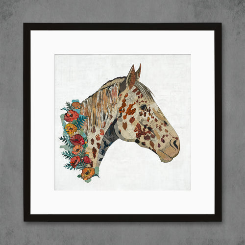 Horse collage art by Denver assemblage artist Dolan Geiman
