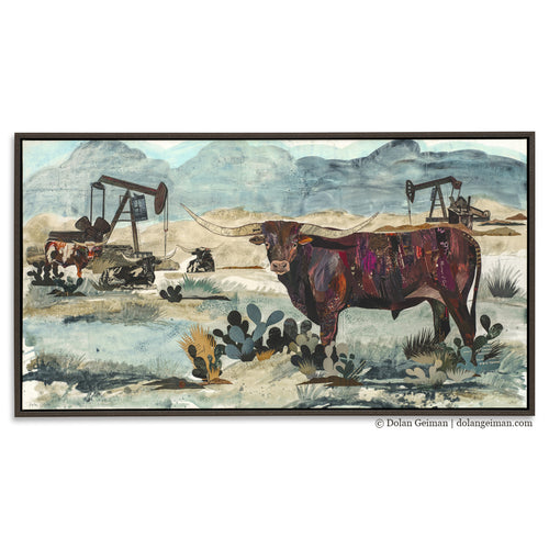 PUMPJACK KING canvas print with float frame