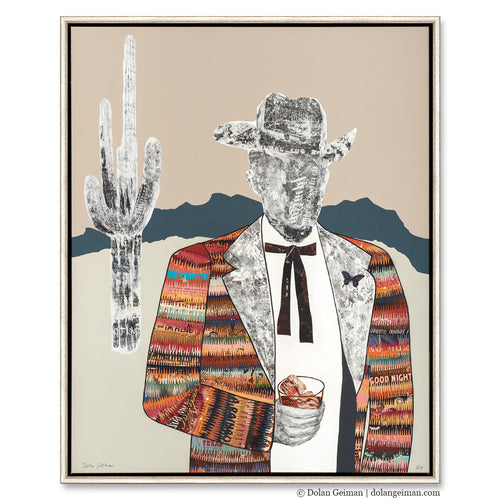 QUILTED WRANGLER (COWBOY) canvas print with float frame
