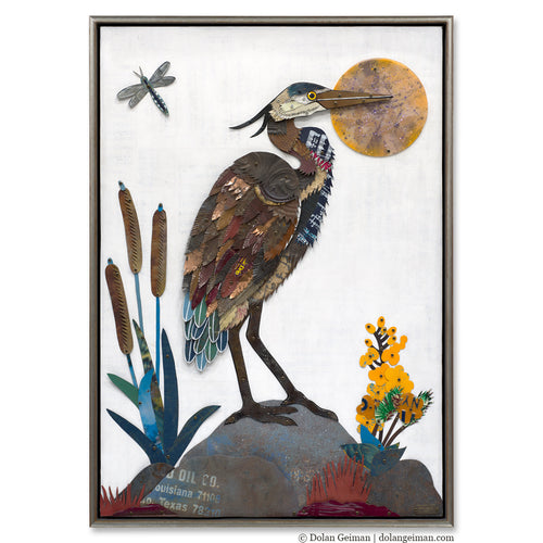 RIVER SAINT HERON original metal wall sculpture