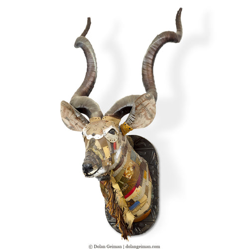 African kudu faux taxidermy by Denver assemblage artist Dolan Geiman.