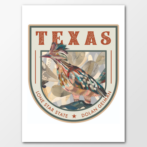 TEXAS ROADRUNNER limited edition paper print
