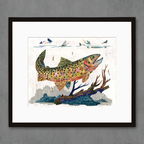colorful trout art depicts the greenback cutthroat trout