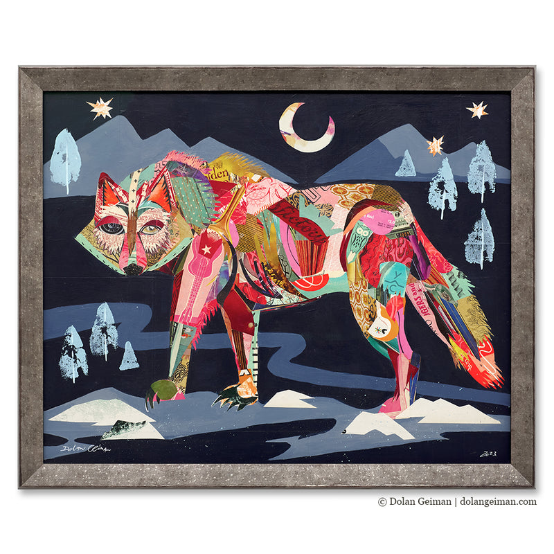 main image for CUSTOM WINTER TALE: WOLF original paper collage