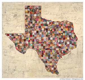 thumbnail for MY TEXAS MAP limited edition paper print