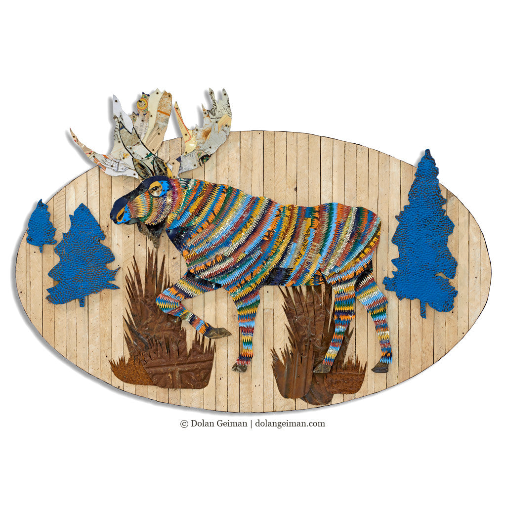 MOOSE IN THE WOODS original metal wall sculpture | Dolan Geiman