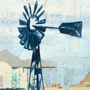 thumbnail for ACROSS THE GOLDEN MESA (WINDMILL) original paper collage