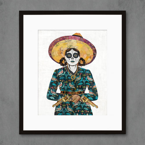 sugar skull Day of the Dead art print | reproduction of Dolan Geiman's Adelita (Paradise) collage