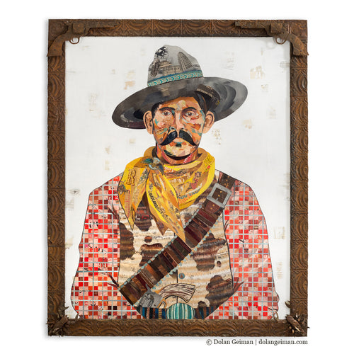 Dolan Geiman American Heritage Western Cowboy Paper Collage Art