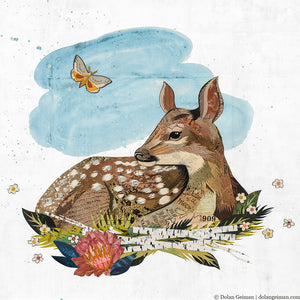 thumbnail for DREAM DAYS FAWN (small work) original paper collage