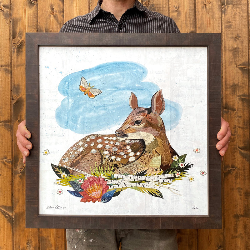 main image for DREAM DAYS FAWN (small work) original paper collage