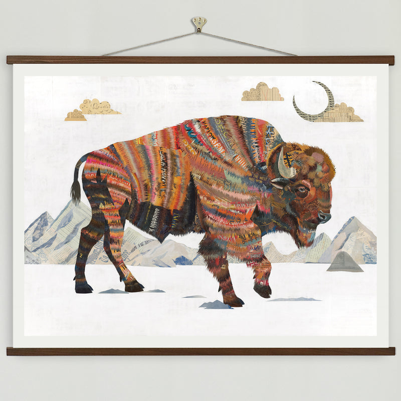 Buffalo Peel and Stick Removable Wallpaper (Western Bison Design)