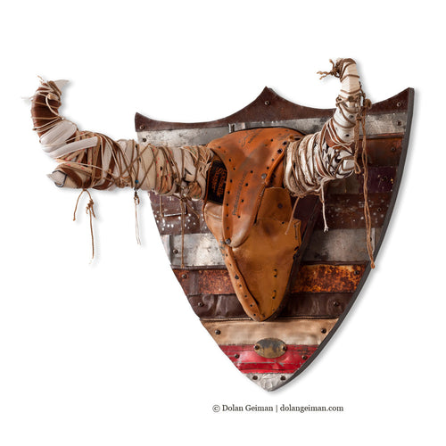 Dolan Geiman Black Forest Pronghorn Horns Faux Taxidermy Mixed Media Wall Sculpture