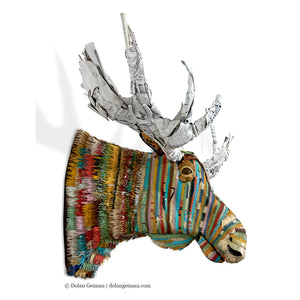 thumbnail for GREAT PLAINS (MOOSE), COLORFUL original faux taxidermy sculpture