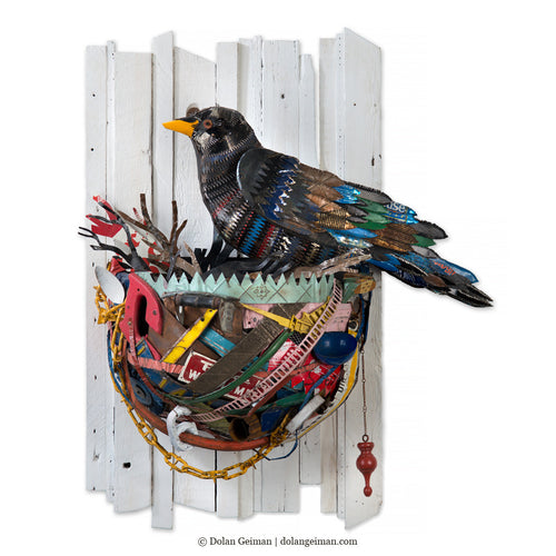 Dolan Geiman Crow in Nest 3D Wall Sculpture