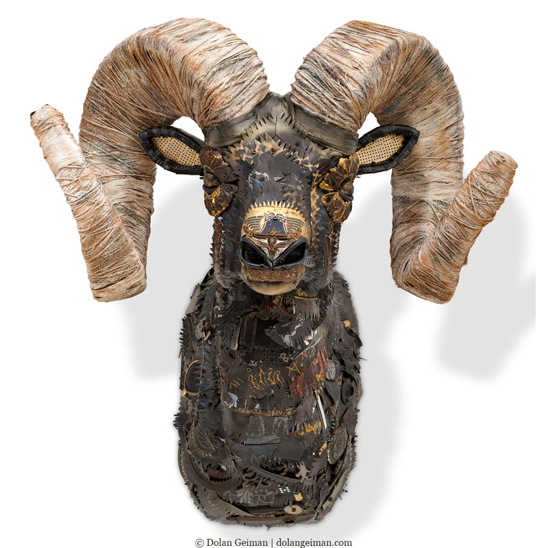 main image for ROCKY MOUNTAIN BIG HORN SHEEP original faux taxidermy sculpture
