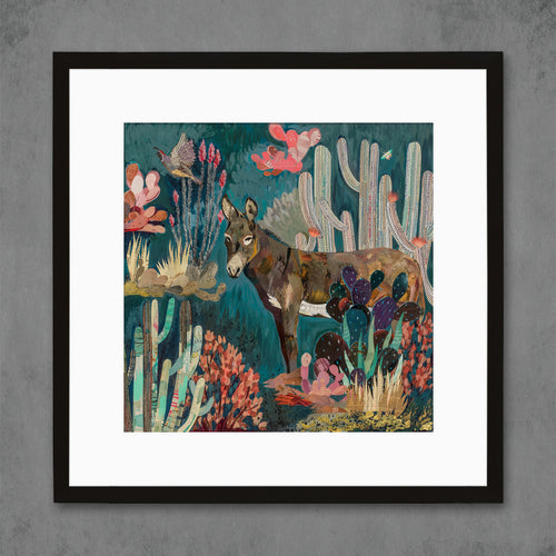 colorful donkey wall art print available framed or unframed