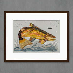 thumbnail for FRYING PAN BROWN TROUT limited edition paper print