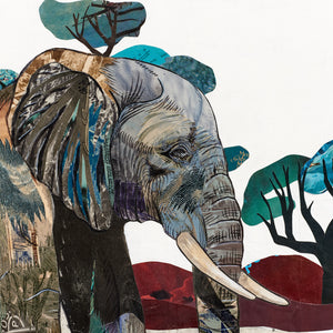 thumbnail for ELEPHANT (small work) original paper collage