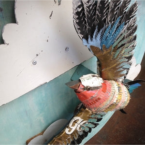 thumbnail for LILAC BREASTED ROLLER AFRICAN BIRD DIORAMA original mixed media wall sculpture