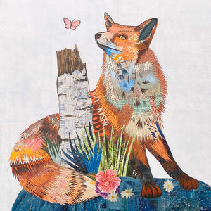 thumbnail for FOX AND ASPEN (small work) original paper collage